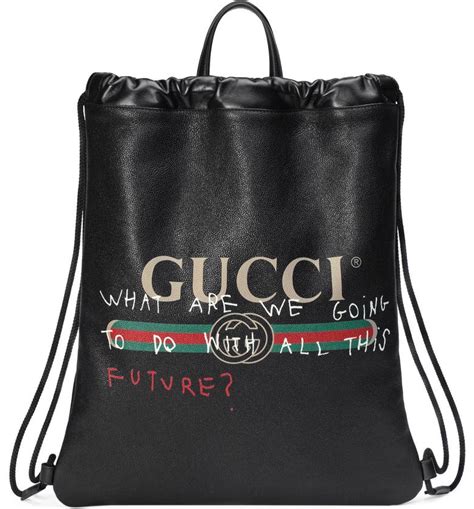 gucci print leather drawstring backpack replica|gucci backpack nordstrom.